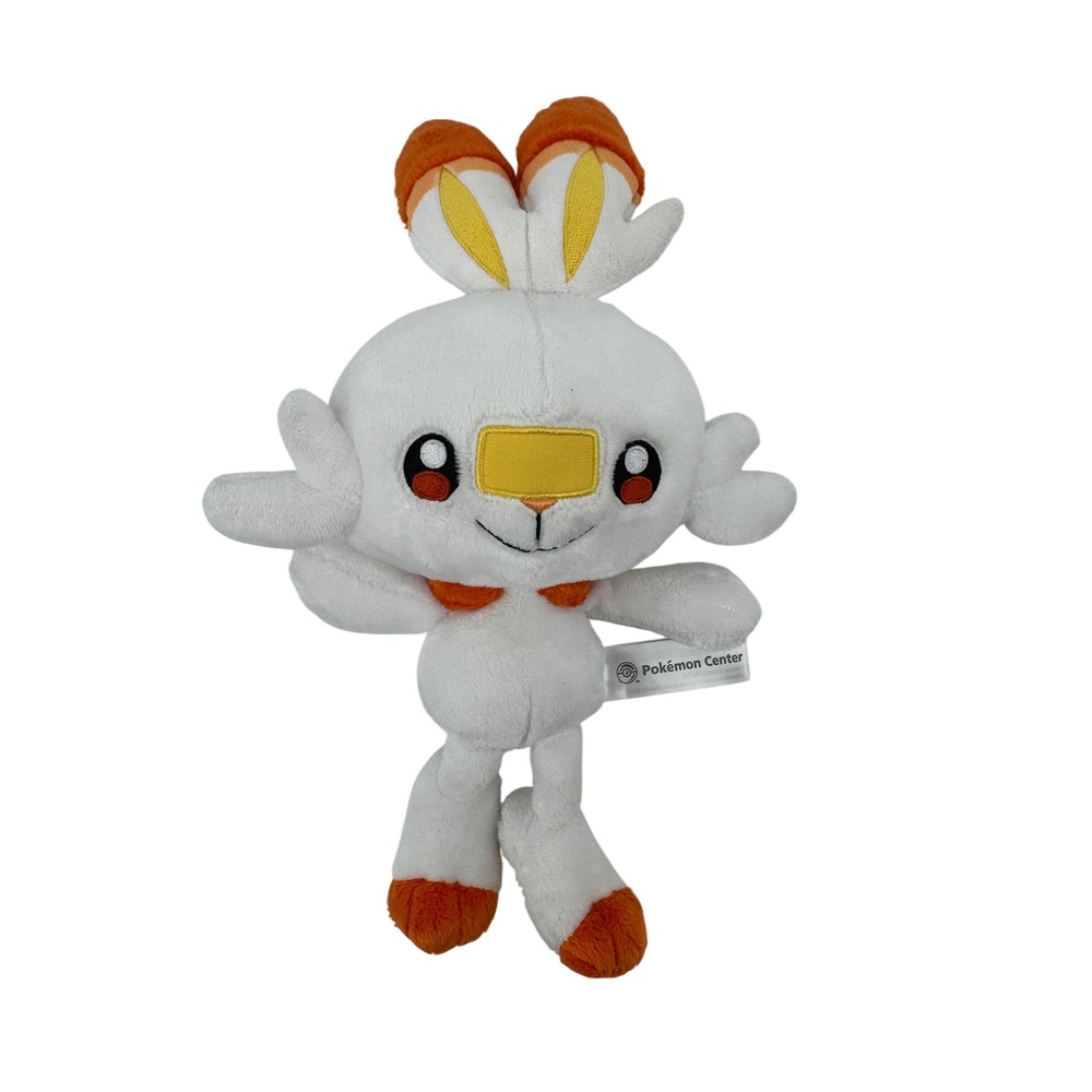 Pokemon Center Scorbunny Plush Toy Unisex OS White Orange Fire Starter Galar